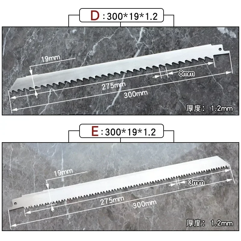 Stainless Steel Reciprocating Saw Blade Saber Saw For Fast Cutting Wood Metal Frozen-Meat/Bone 225mm/300mm/400mm