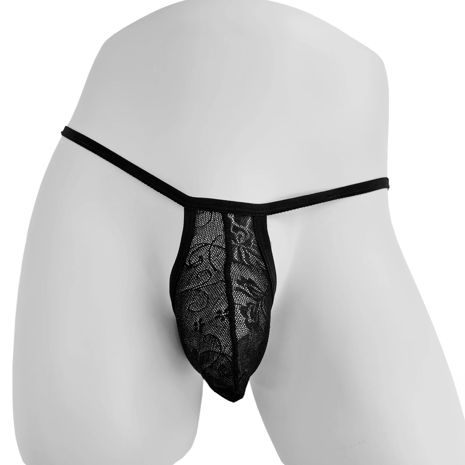 CLEVER-MENMODE 3x kit Thong Men Underwear Lace Panties Sexy Penis Pouch G String Tanga Sheer Ultra-thin Underpants Lingerie