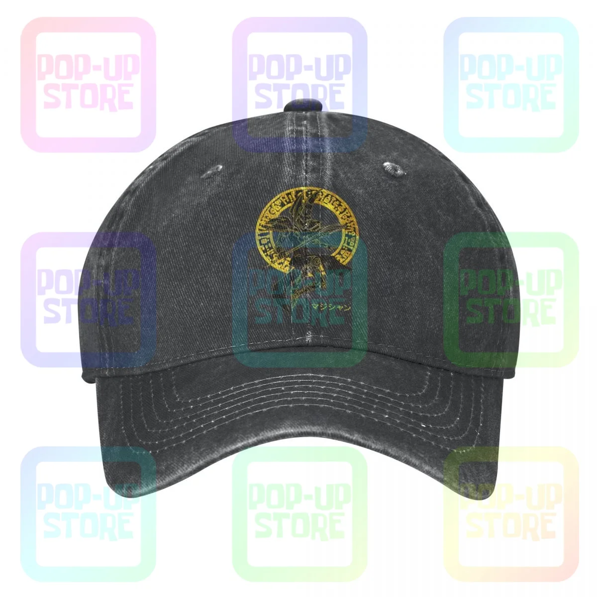 Dark Magician Pharaoh Yami Yugi Ace Moster Yugioh Washed Denim Baseball Cap Trucker Hats Print High Quality