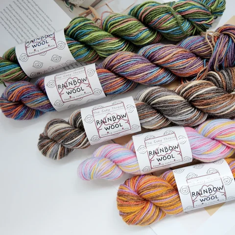 3 Pieces of Hand-Dyed Australian Wool Yarn, Soft and Warm, Suitable for Knitting Sweaters, Scarves, Jackets, Shawls, Blankets