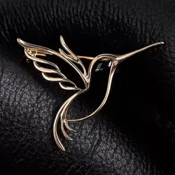 Beaut&Berry Beautiful Hummingbird Brooches for Women Unisex Rhinestone Bird Pins Casual Party Accessories New Gifts Friends