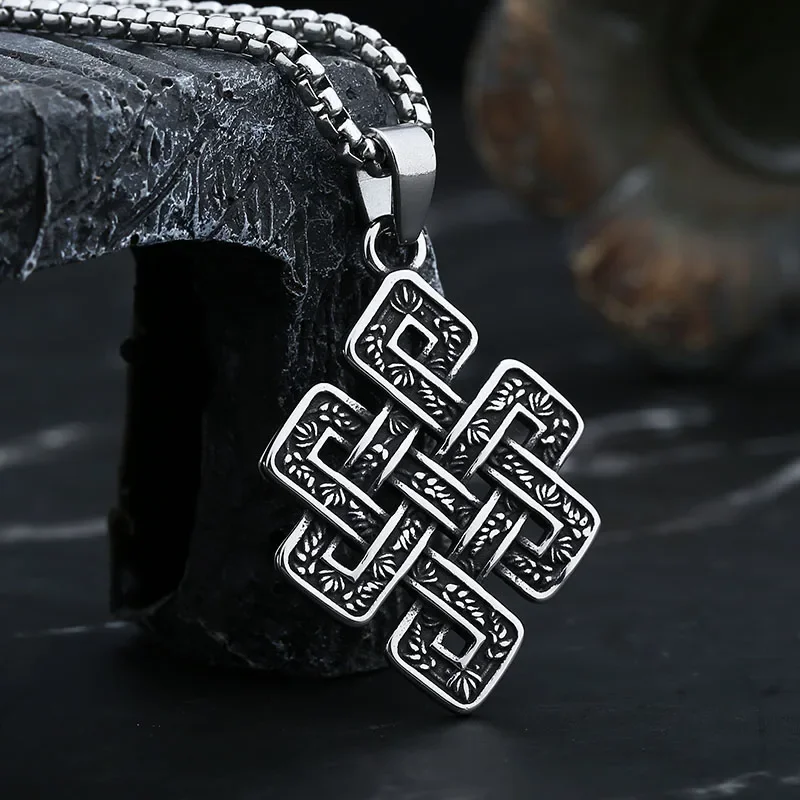 Retro 2024 New Punk 316L Stainless Steel Viking Celtic Knot And Thor Pendant Necklace For Man Women Couple Gift