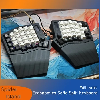 핫 스왑 가능 58 소플 OLED 스크린 DIY 3D 인쇄, 손목 보호 RGB USB 유선 키보드, VIAL 펌웨어 분할 키보드 