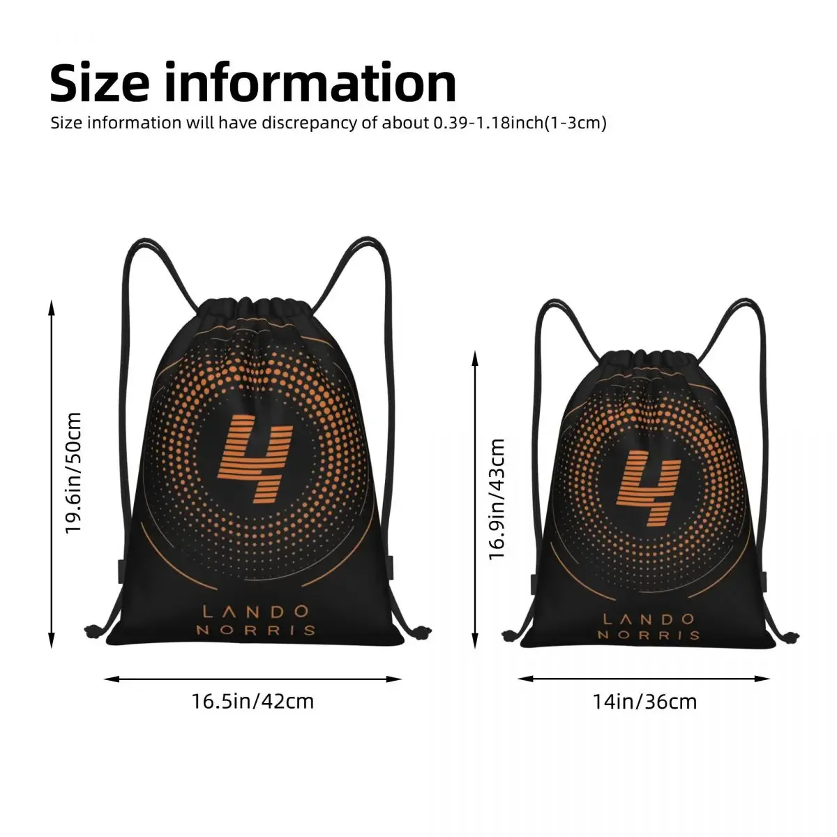 Lando Norris Racing Driver Drawstring Backpack Sports Gym Sackpack Motorsports String Bags for Cycling