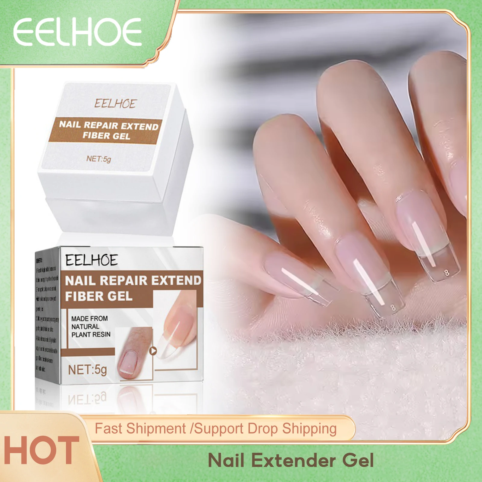 

Eelhoe Nail Extender Gel Quick Builder Lasting Soak off Increase Adhesion Keep Hardening For Modeling Art Nail Extender Glue 5g