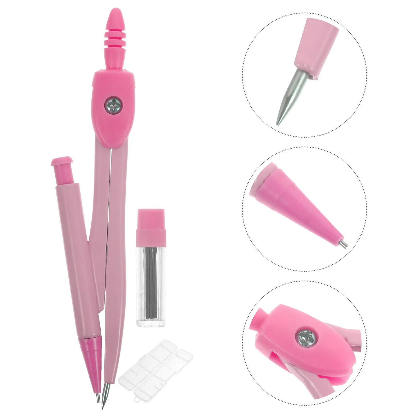 1Set Metal Precision Compasses Smooth Opening Math Geometry Drawing Tool for Students Teachers Portable Circle Stationery