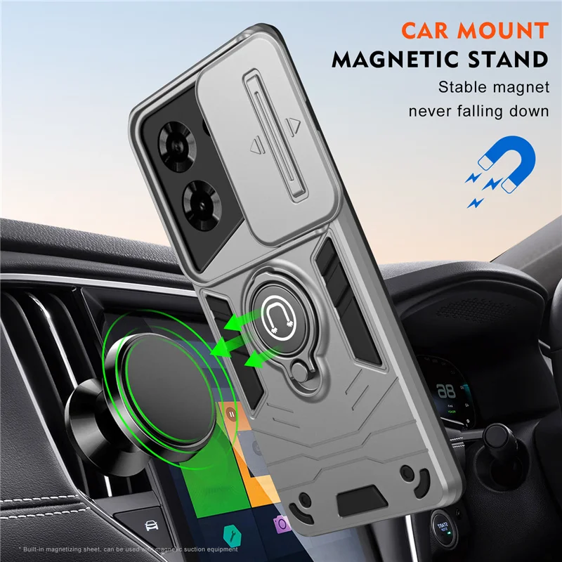 For Tecno Pova 5 Case Car Magnetic Ring Bracket Holder Armor Back Cover on for Tecno Pova 5 Pova5 Stand Phone Cases Coque Funda