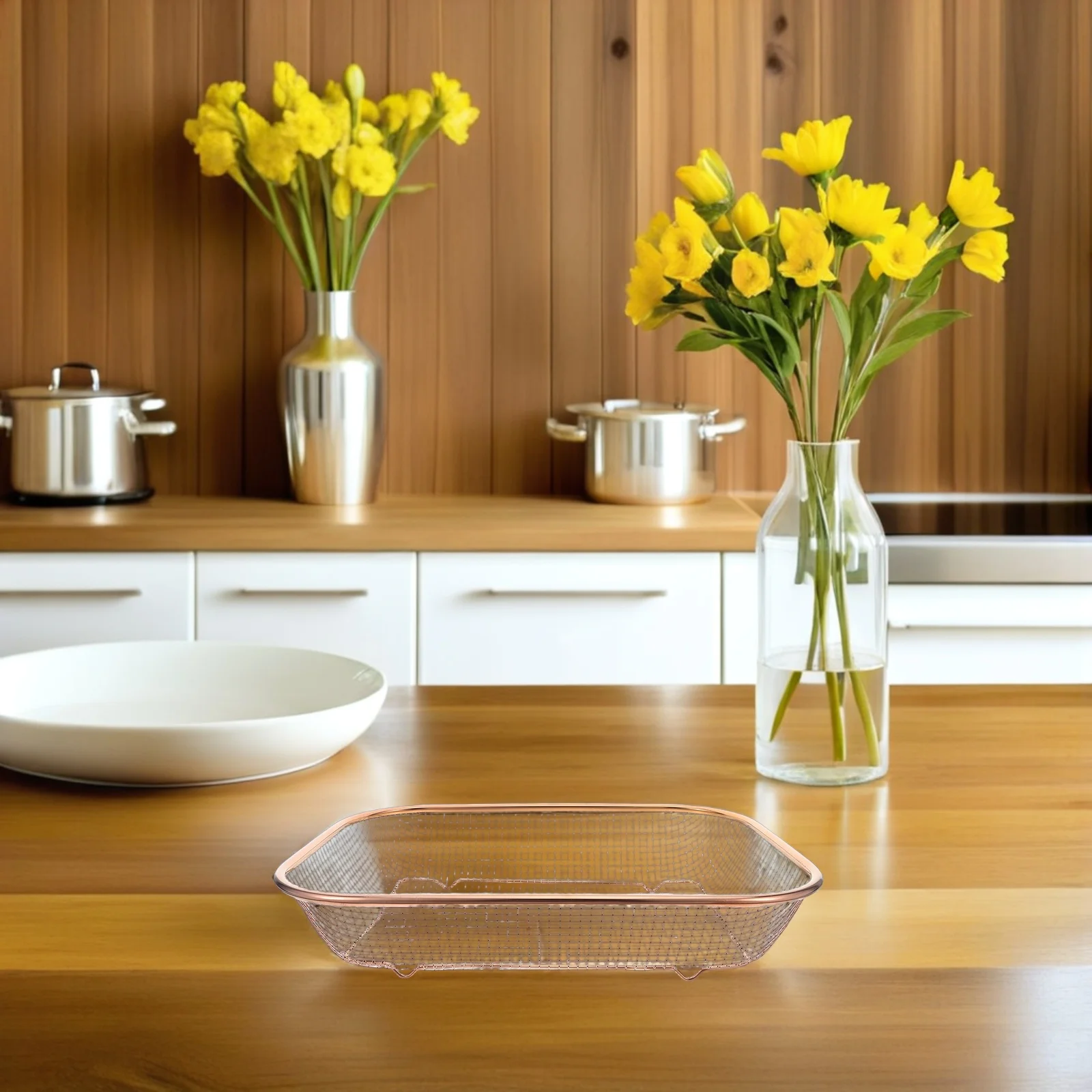 

Stainless Steel Utensil Drying Rack Smart Space Saving Construction Modern Kitchens Bowl Drainer Tray Utensil Holder for Sink