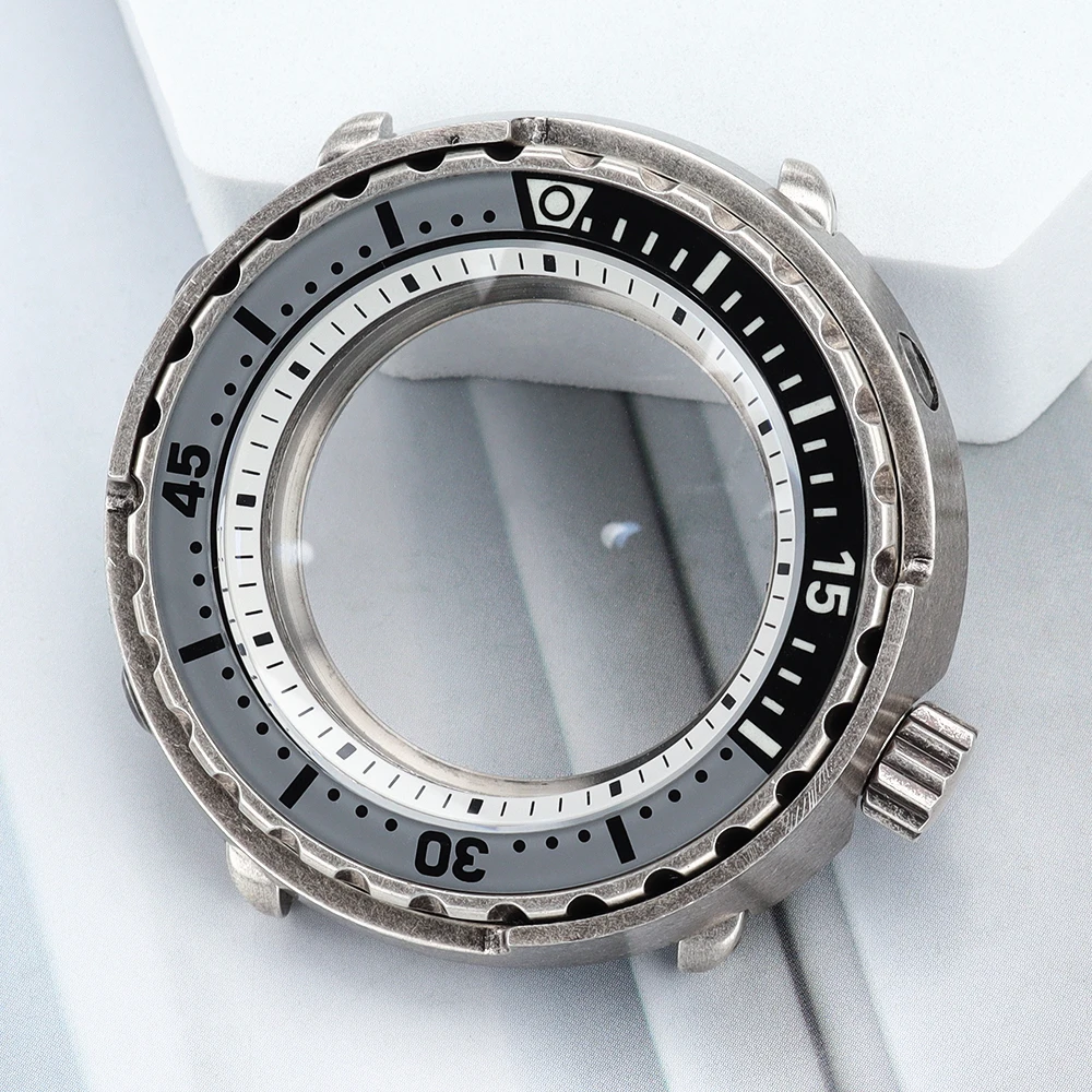 

Retro Silver 47mm Tuna Can Steel Men's Watch Case For Seiko NH35 NH36/38/34 Movements SKX Repalcement Watch Parts Sapphire 20ATM