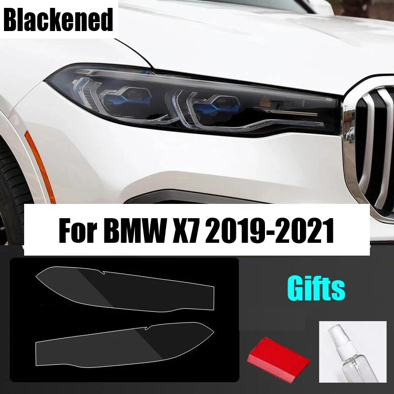 

Original Car TPU Smoke Black Front Headlights Protective Film BC Pillar Column Scratch Repair Membrane DIY For BMW X7 2019-2021