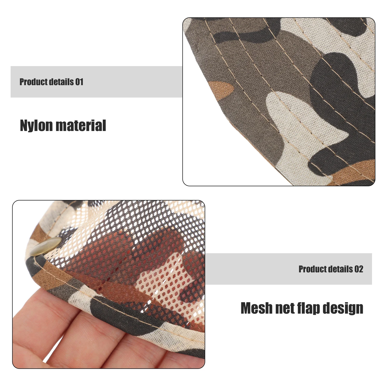 

Camouflage Neck Flap Boonie Hat Breathable Net Anti-Bite Lightweight Quick-Dry Water Stain Resistant Fishing Outdoor Hat