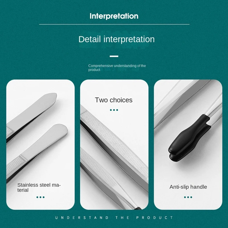 5 Pieces Tweezers With Rubber Tips Tweezers PVC Coated Tweezers Set, Rubber Straight Tip/Flat Tip/Long Bent Tweezers