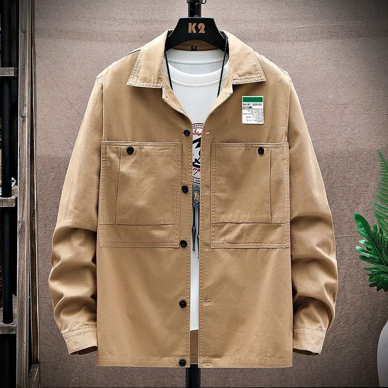 New 2026 Men's Spring Tactical Cotton Shirt Long Sleeve Pocket Cargo Shirts Outdoor Thin Jacket Breathable Casual Tops Male Coat