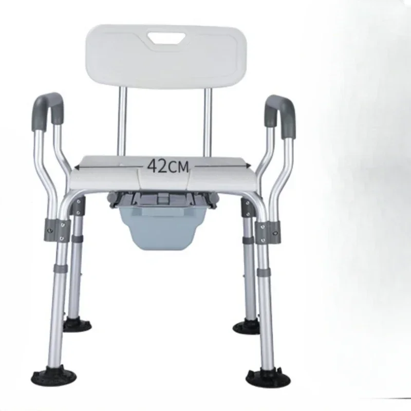 Aluminum Alloy Liftable Toilet Chair - Elderly Bath Chair for Patient Home, Bath Stool Bathroom Seat with Strong Load-Bearing