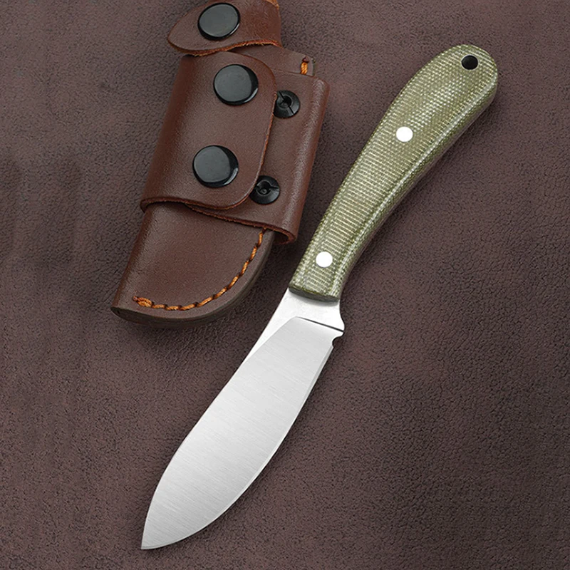 Survival Knife 440 Steel Full Tang Fixed Blade Knife With Holster Flax Handle Outdoor Camping knives Tactical Hunting EDC Tools