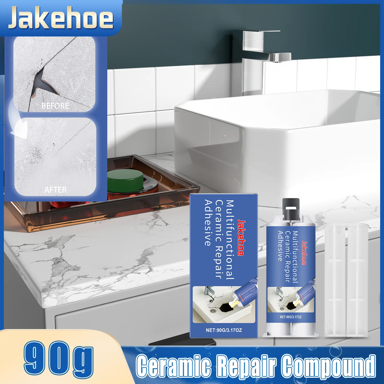 90g Ceramic Repair Adhesive For Floor Tiles Toilet Bowls Washbasins And Tiles Leakage Cracks And Damage Repair Compound