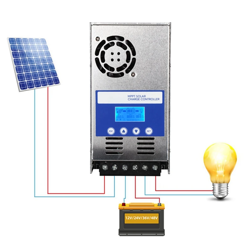 Top-MPPT Solar Charge Controller 12V 24V 36V 48V Auto Adapting Lead Acid Lithium Battery Charging For Solar Panel