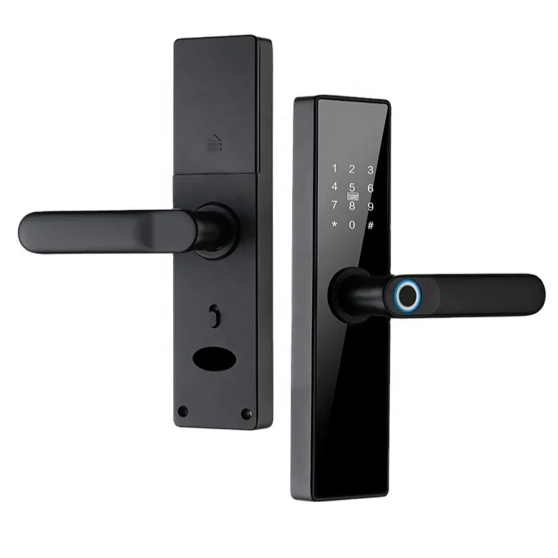 lock fingerprint intelligent electronic tuya ttlock smart biometric door lock  door handles digital keyless  with wifi