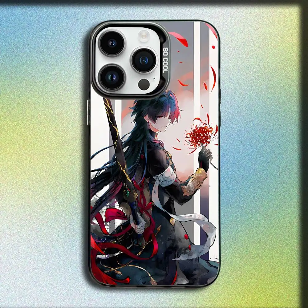 حافظة هاتف H-Honkai Star Rail B-Blade لهاتف iPhone 17,16,15,14,13,12,11,Pro,Max,Plus,E,SE4,Air,Mini Black IMD Box #3