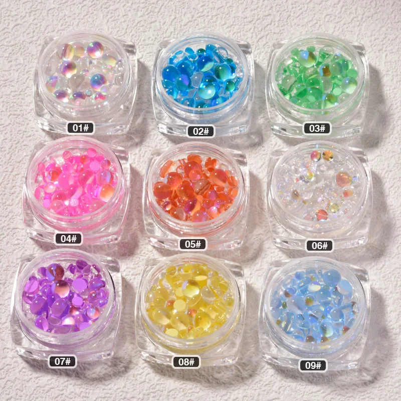 The New 3D Nail Art Decorations Rhinestones Mermaid beads Strass  Shiny light-sensitive crystal glass beads Manicure Decoration