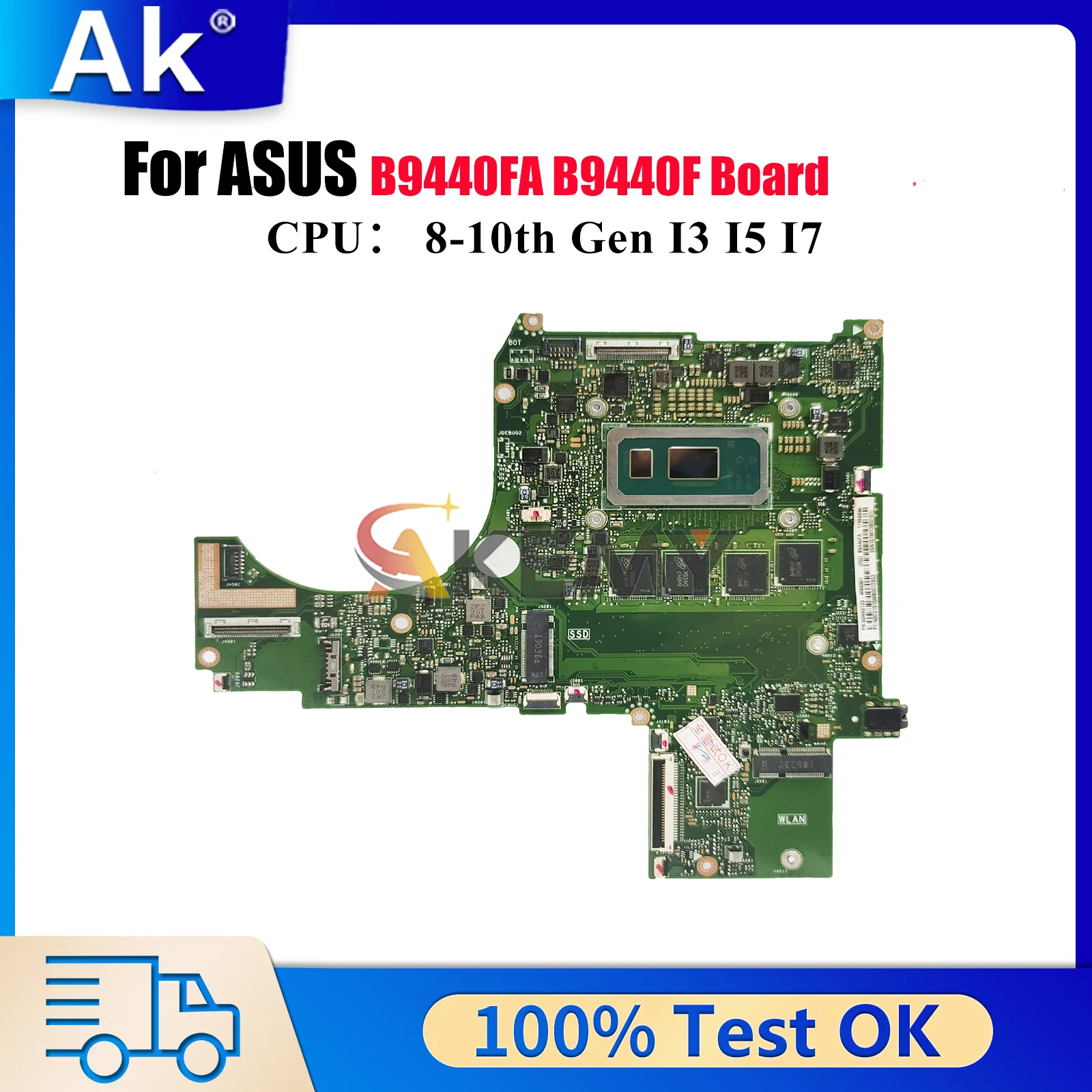 

B9440FA Laptop Motherboard For ASUS ExpertBook B9440F B9440FA Notebook Mainboard With I3 I5 I7 CPU 100% tests OK fast shipping