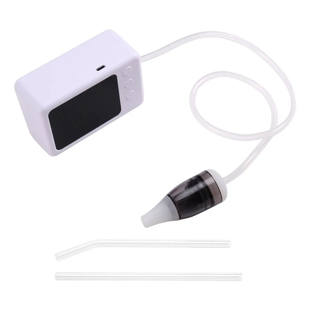 مجموعة إزالة فراغ حجر اللوزيل الإلكترونية العلوية LCD شاشة ديجيتال العناية بالفم أنبوب شفط الحلق