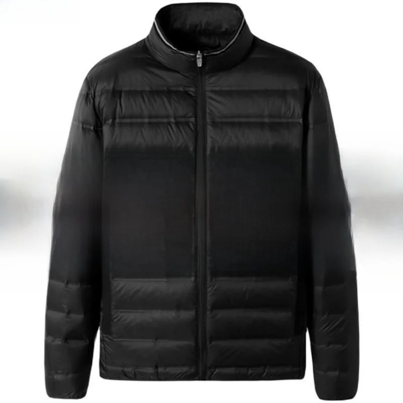 Masculino plus size leve acolchoado algodão jaet gola casual casaco de inverno fino fce outerwear ort tecido de náilon