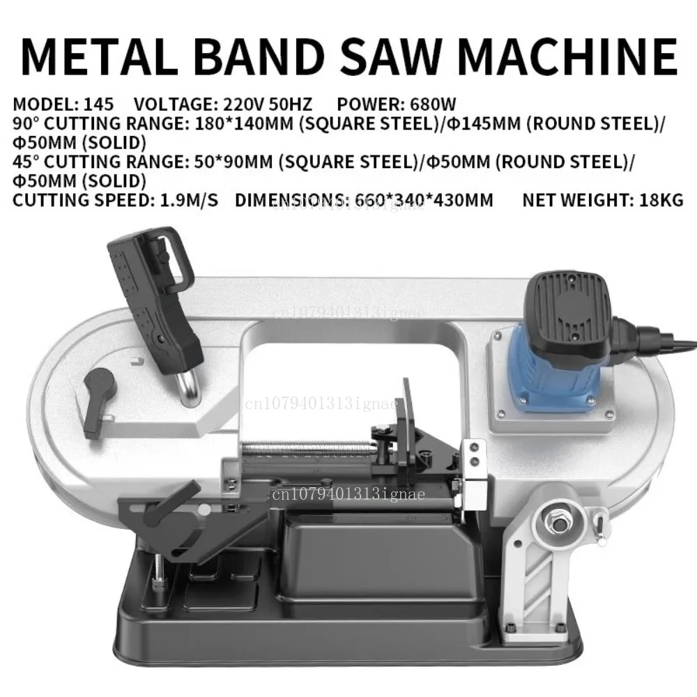 Automatic Band Saw Machine Metal Rebar Cutting Tool Compact Bench Top Design Vertical Horizontal Operation
