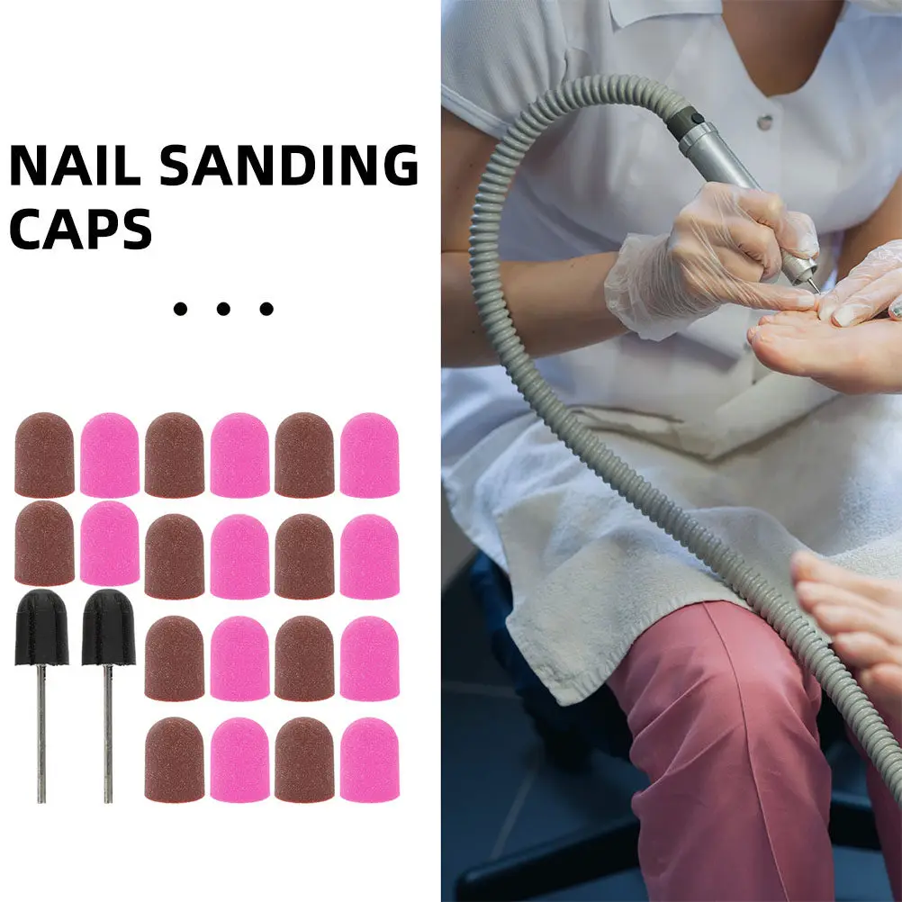 

Набор из 20 насадок для фрезера: длинные шлифовальные колпачки и ленты для маникюра и педикюра, аксессуары для полировки ногтей