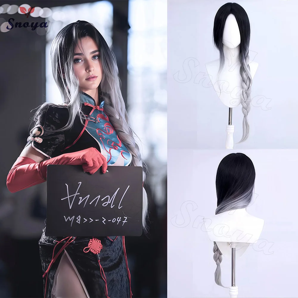 Snoya Angell Cosplay Wig Long Black Gradient White Synthetic Wig Game Path To Nowhere Cosplay Wig Heat Resistant Hair Halloween