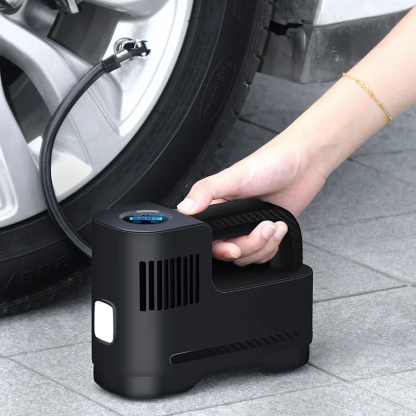 ポータブルカータイヤインフレーターポンプ-12v-ミニエアコンプレッサー-デジタルオートタイヤポンプ-バイク・自転車用
