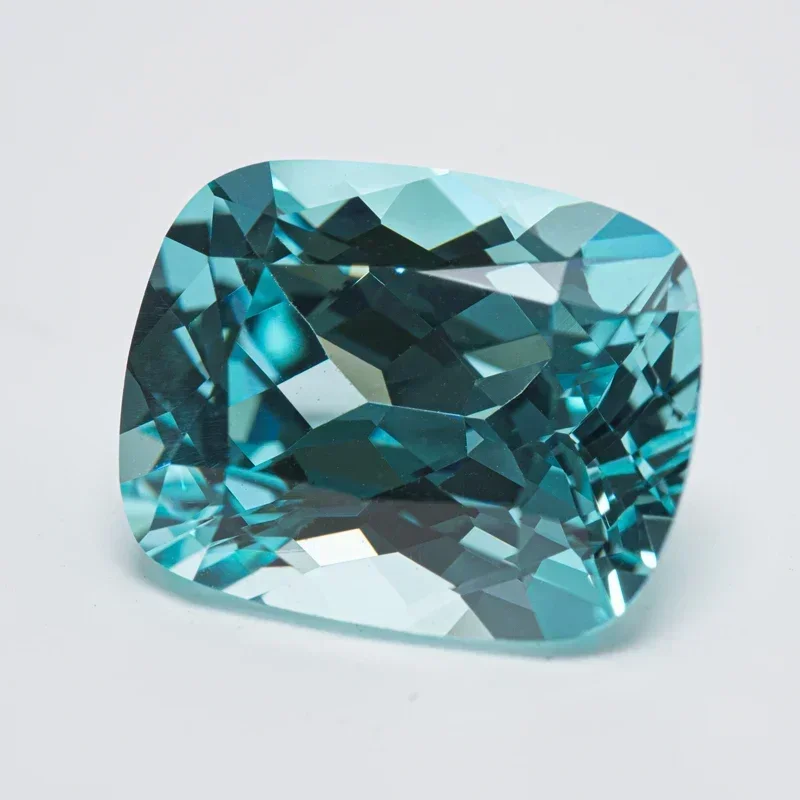 Rectangular Cushion Shape  Lab Grown Paraíba VVS1 Gemstone Charms DIY for Advanced Jewel Making Selectable Certificate