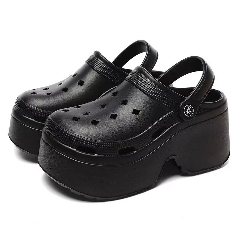 ليوبارد سميكة القاع قباقيب للنساء مغلقة تو صنادل أرضية مكتنزة امرأة الصيف 2025 سوبر عالية إسفين كعب النعال الإناث #4