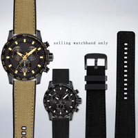 Canvas silicone bracelet  for Tissot Speed Dare T-Sport Sport series black samurai T125617 nylon silicone watch strap 22mm belt