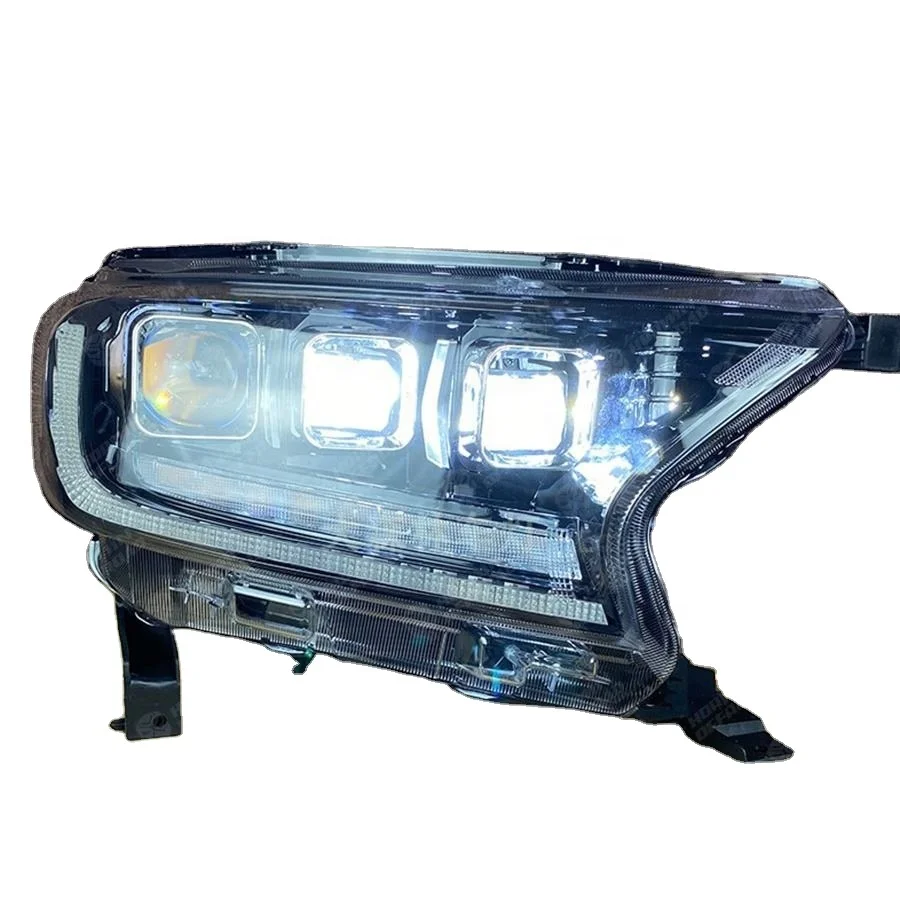 Super Bright LED Lens Headlight for Ford Ranger 2015+ Front Car Lamp with Running Light Premium