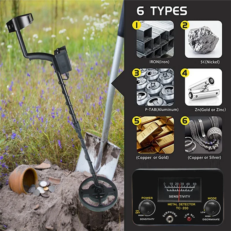 

A69emetal Detector Pinpointer Gold Finder Machine Portable Treasure Hunter Gold Depth