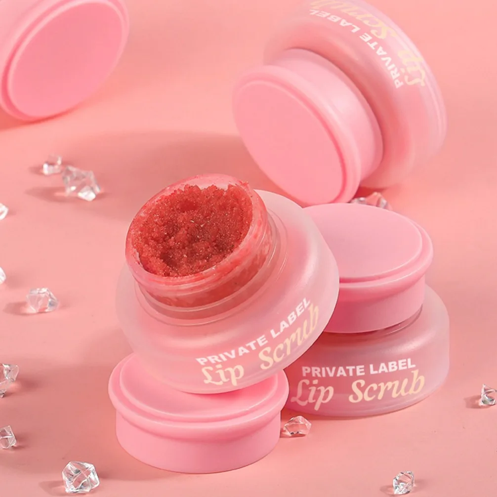 Strawberry Lip Scrub Gently Exfoliates Hydrates Vegan Makeup Wholesale Private Label with Custom Logo Moisturizing Lip Balm