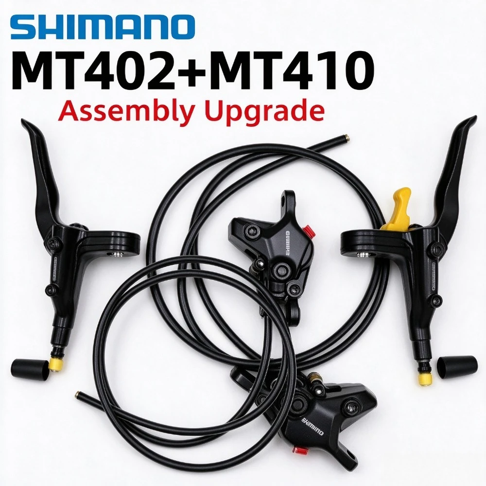 Shimano BL-MT402 + BR-MT410 2-Piston Split Type Mountain Bike Hydraulic Disc Brake Front Rear Post Mount Complete Upgrade Kit