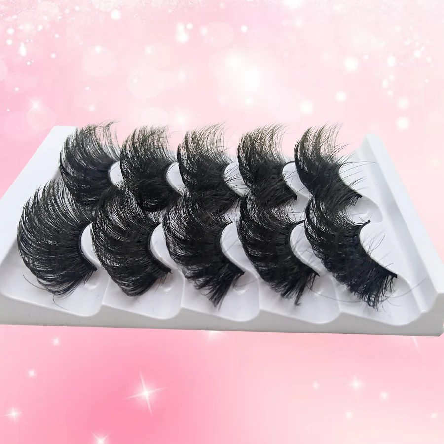 5 أزواج من الرموش الصناعية D-roll، 25 مم ناعمة ومريحة، سميكة للغاية ورقيقة، تأثير طبيعي، صديقة للمبتدئين