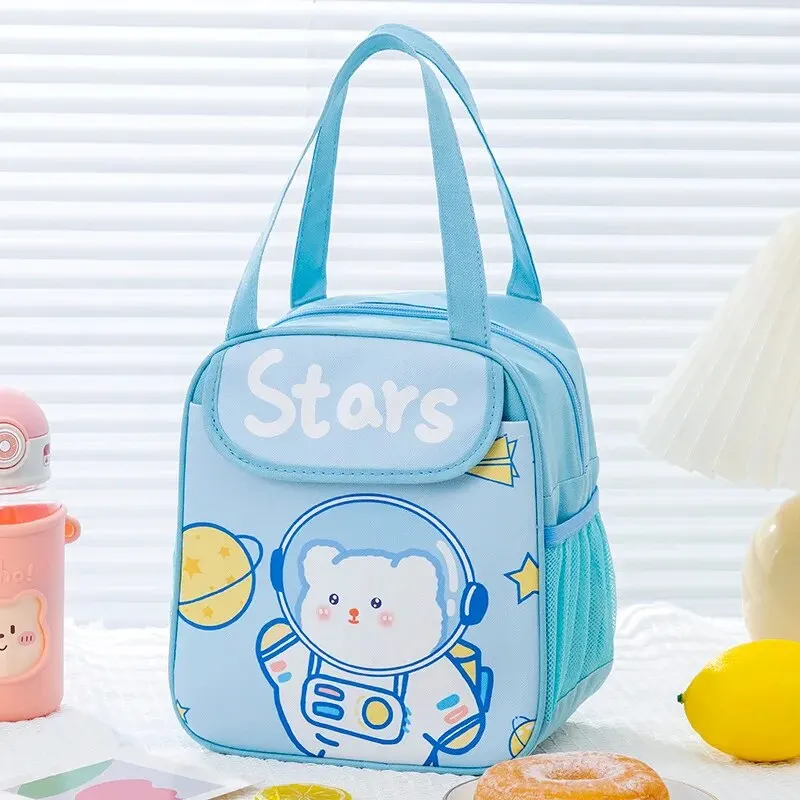 1PC Large Capacity Student Insulated Lunch Box Bag, Cute Cartoon Handbag, Outdoor Picnic Storage Bag