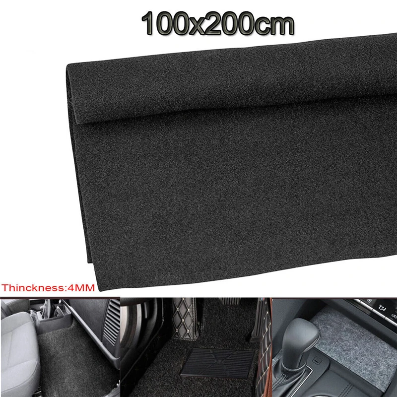 100x200cm Black Underfelt Carpet for Speaker,Sub Box Carpet, Auto,RV,Boat,Marine,Truck,Car Trunk Felt Liner Carpet