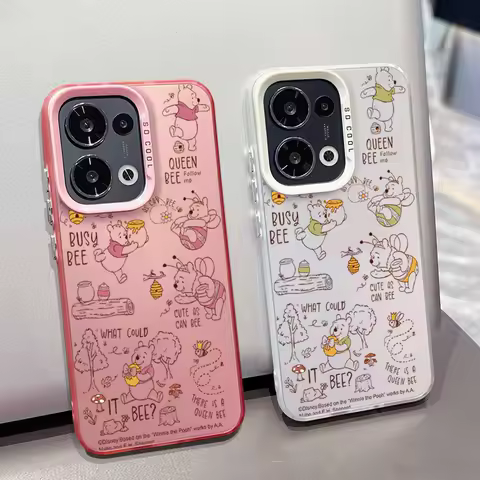 Cartoon Winnie the Poohs For Samsung Galaxy S25 Edge S24 S23 S22 S21 S20 FE Ultra Lite Plus Colorful Silver Phone case Funda