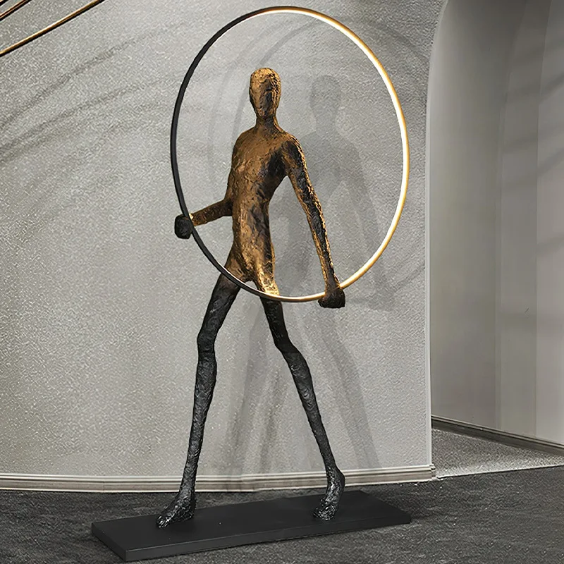 Creative humanoid sculpture ornament Floor lamp Hotel public places Abstract art ornament Household light luxury floor lamp