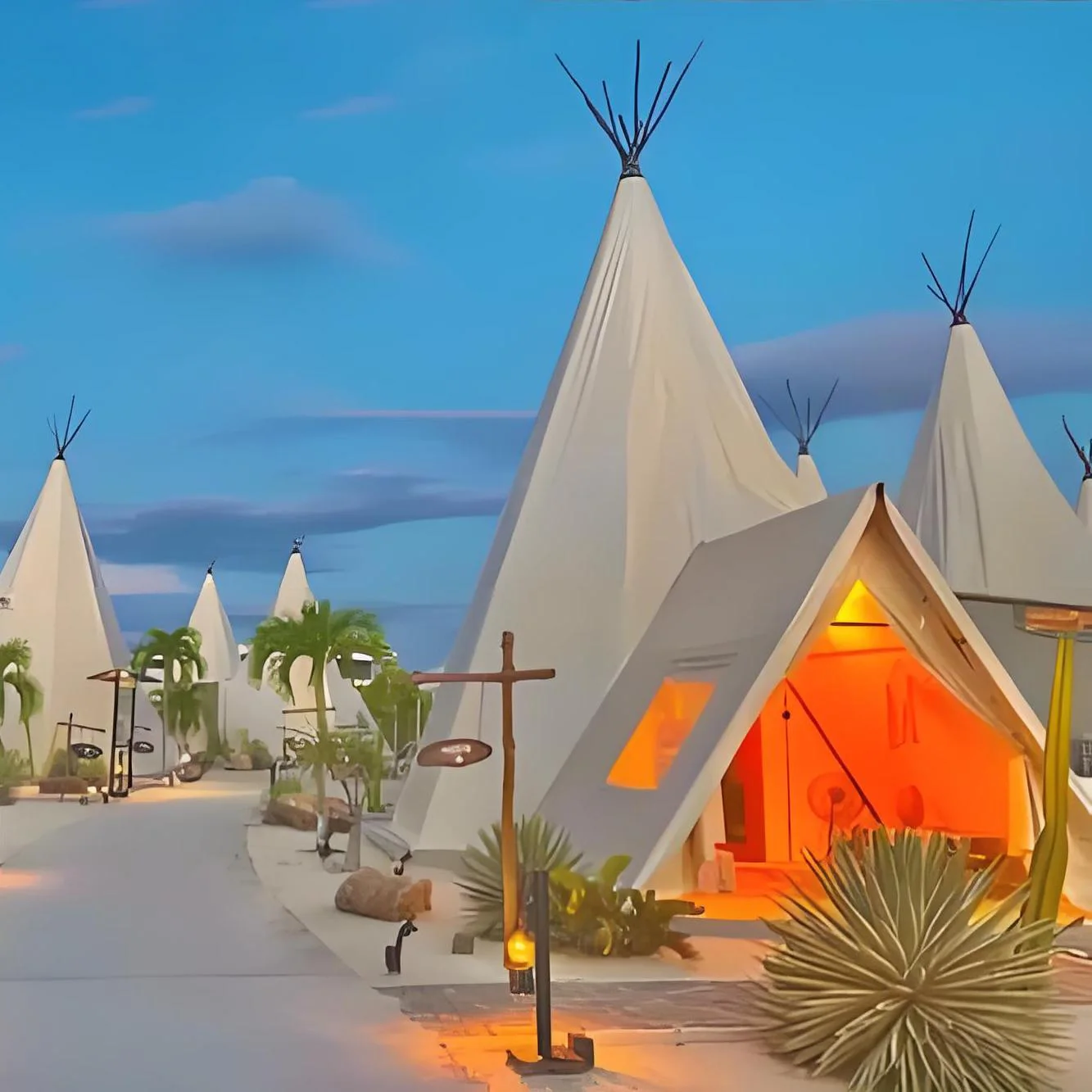 Custom Indian Tipi-Style Glamping Desert With Bathroom & Living Room For African Safari Accommodation