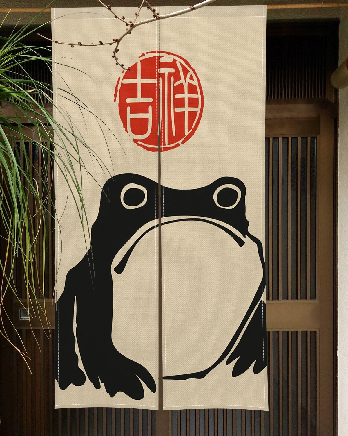 Japanese Door Curtain Frog Cartoon Animals Doorway Curtains Kitchen Living Room Japanese Noren Entrance Hanging Half-Curtain