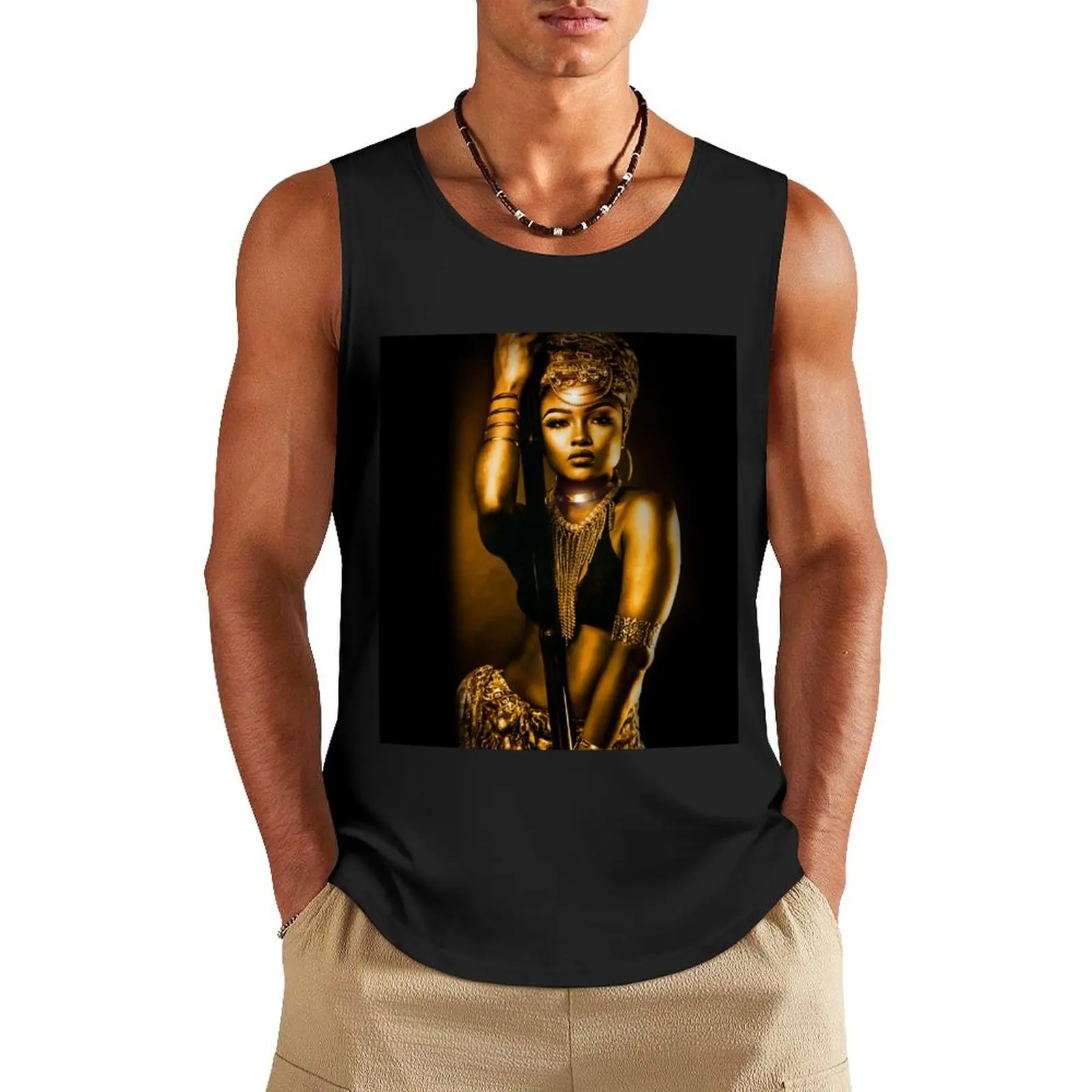 

AFRICAN QUEEN Tank Top sports vest Men's summer vest sleeveless Men's t-shirts