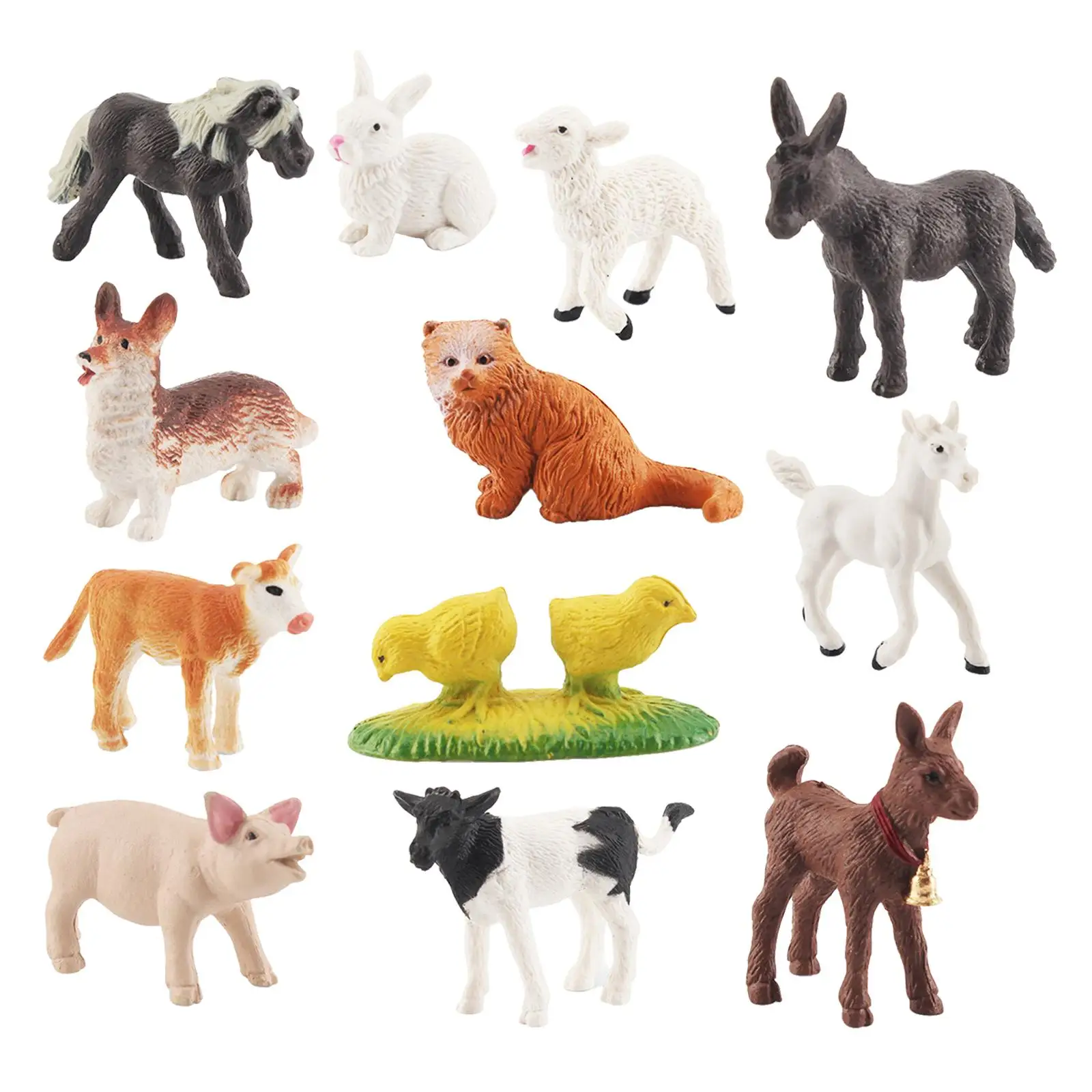 12 unidades de simulação de animais de fazenda brinquedos meninos playset figuras de ação