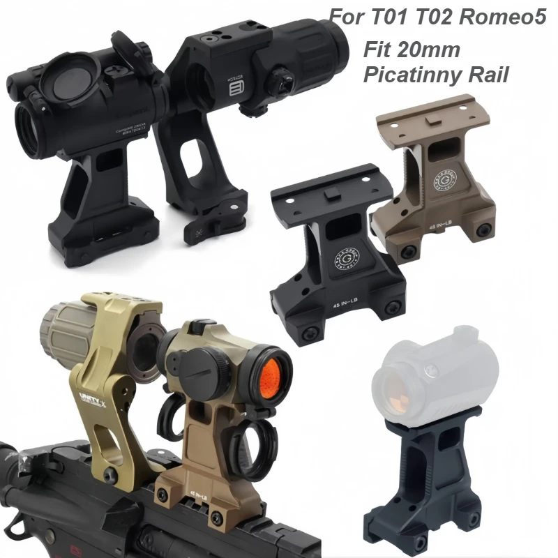 

Tactical Fast Optics 2.91 inch Riser Scope Mount Red Dot Sight Base For T01 T02 R0meo5 Fit 20mm Picatinny Rail Hunting W*apon