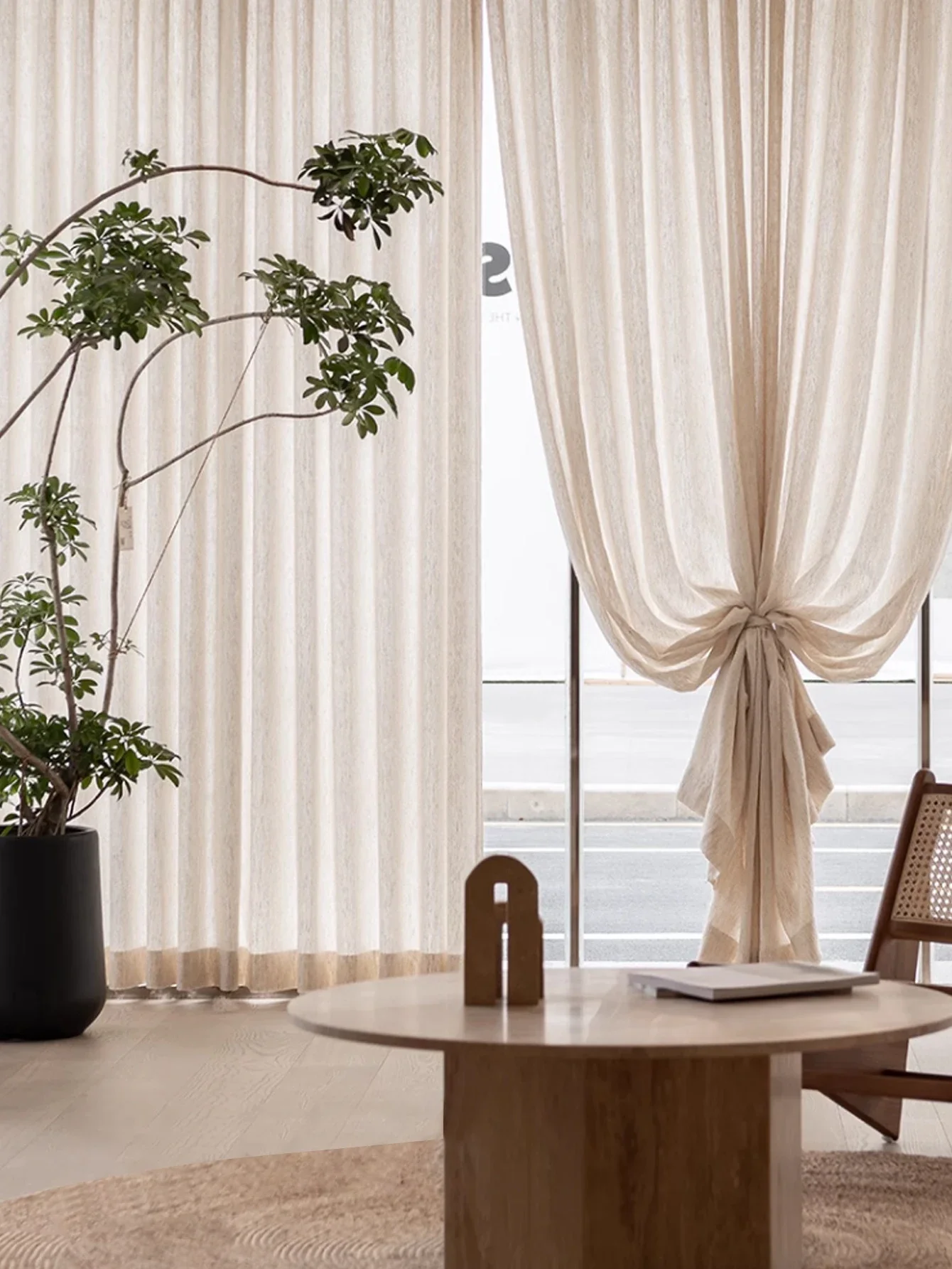 

French Vintage High Sense Gauze Curtains Light Opaque Window Screen Living Room Bay Window Cream