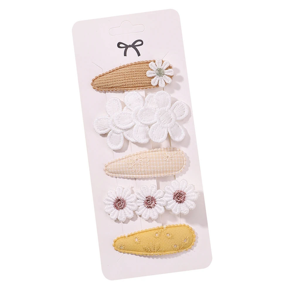 5Pcs/Set Mini Baby Girl Hair Clip Cute Floral Bow Bunny Princess Spinka do włosów dla małej dziewczynki Lovely Bang Side Clip Akcesoria do włosów — zdjęcie 2